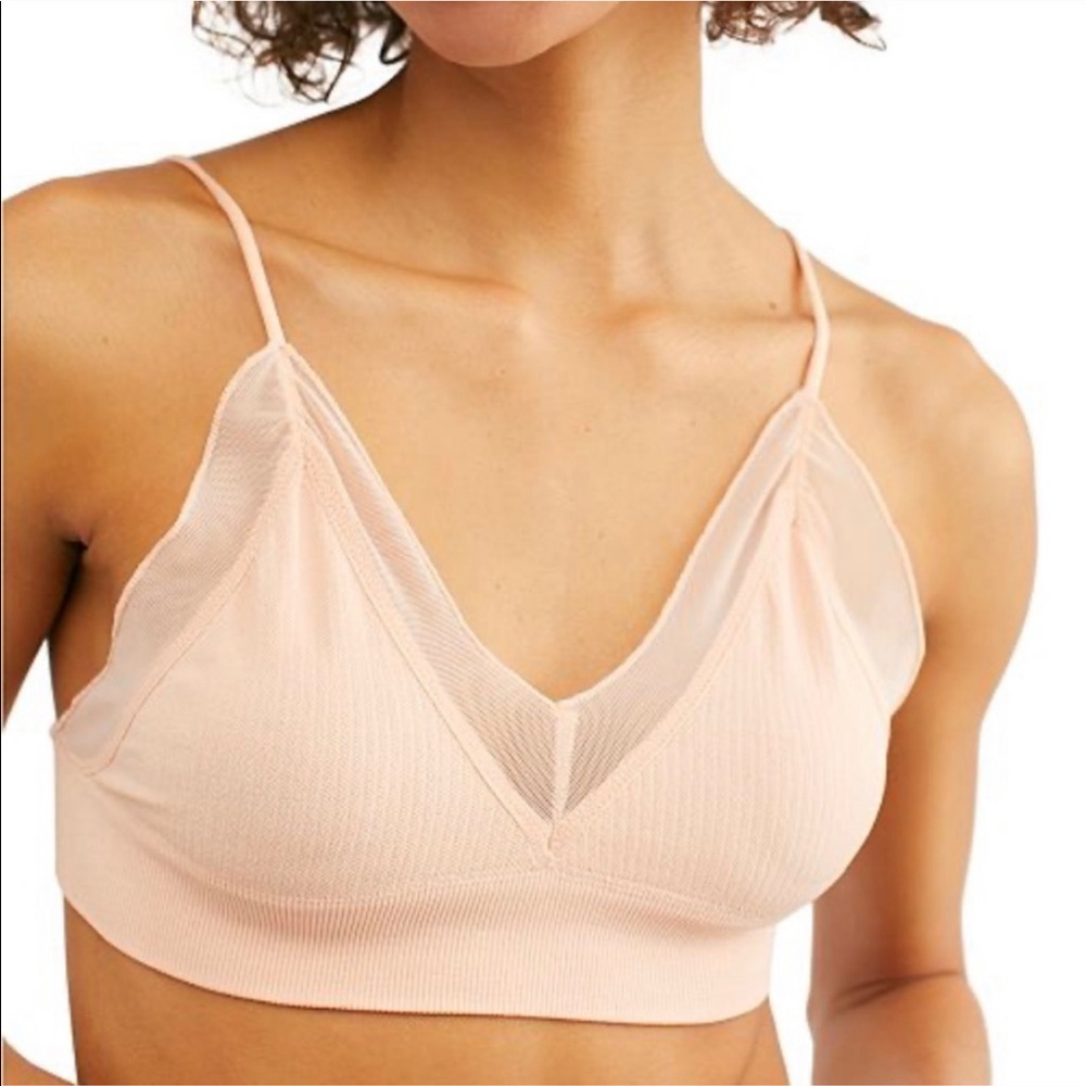 Free People Charlee V neck Peach Bralette